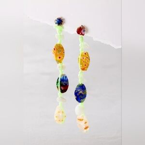 NWT Free People × Ariana Ost, Voyage Dangle Earrings, Neon Light Green- NEW-$48